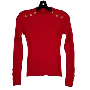 Ribbed knit  Button-Detail Women's top/sweater